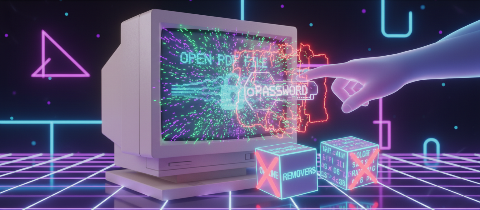 PDF unlock tool showing password entry field to remove protection from a bank statement