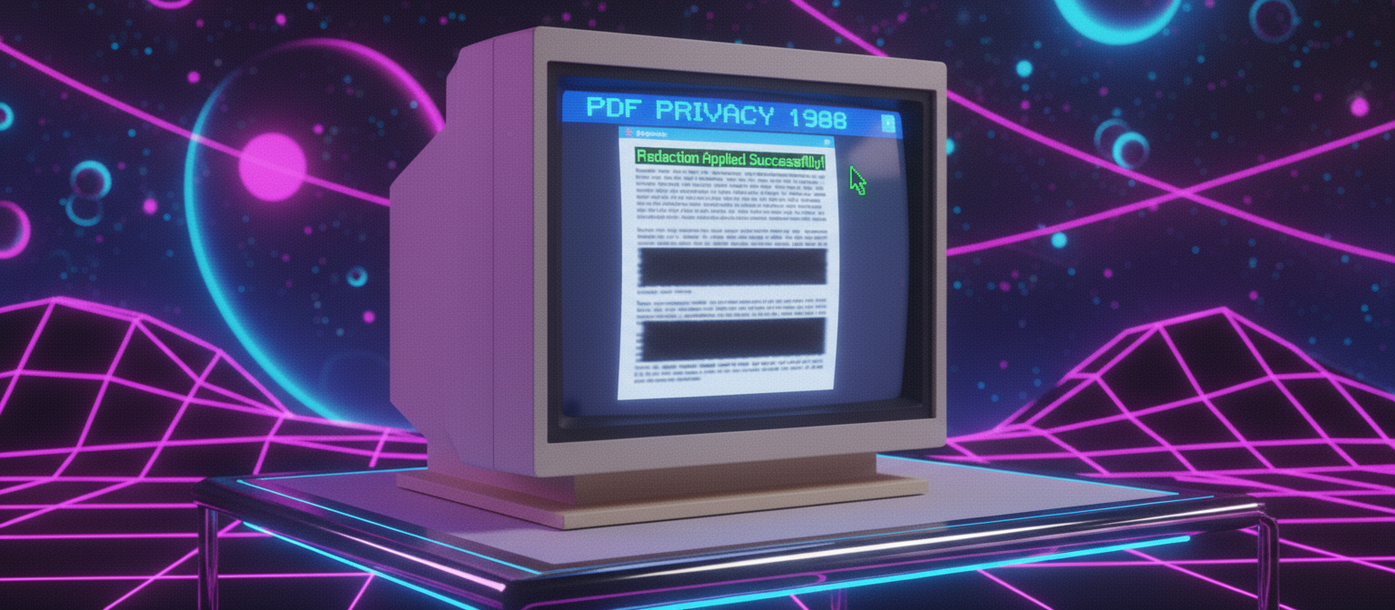 Blacking out sensitive personal information in a PDF document using a free online redaction tool.